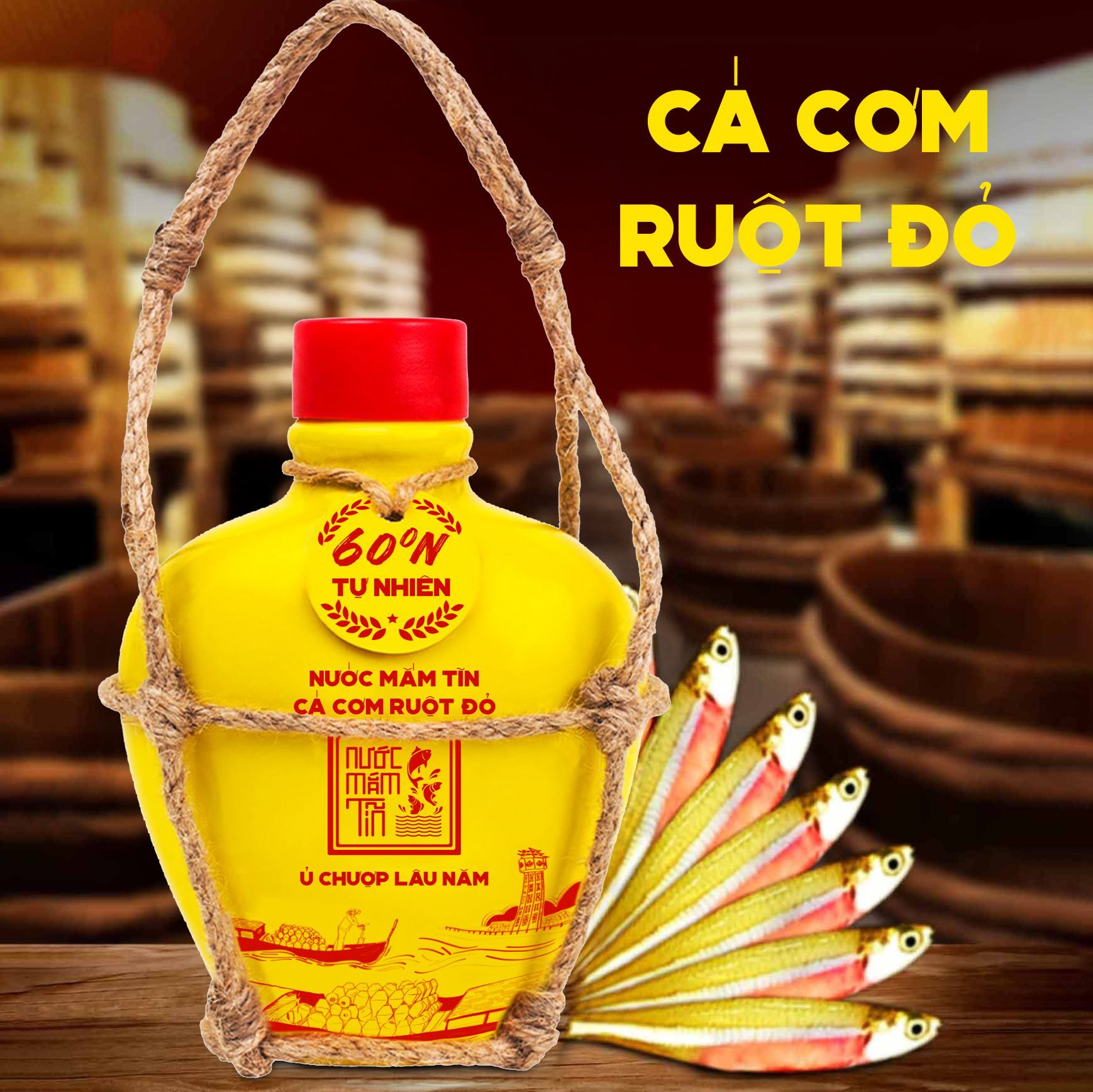 Thuong hieu Nuoc mam Tin san xuat tu ca com ruot do la dac san Phan Thiet lam qua